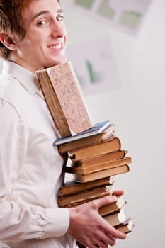 this young man knows that reading means power of knowledge and understanding