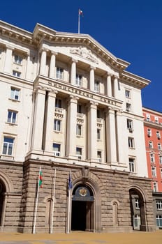 The Council of Ministers building in central Sofia, Bulgaria