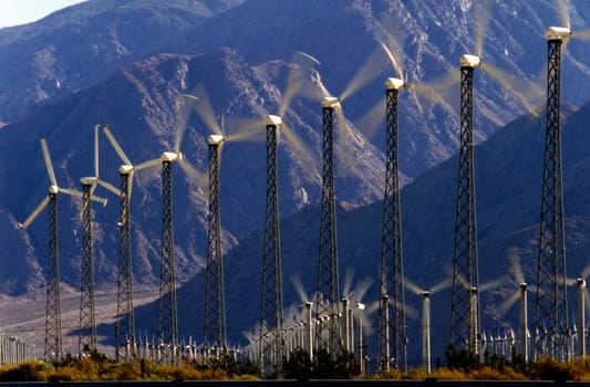 Wind turbines in California desert