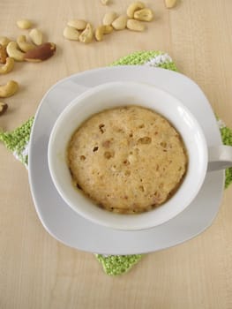 Cupcake with nuts from the microwave