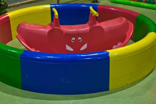 Plastic toys indoors at preschool Kindergarten colorful toys area