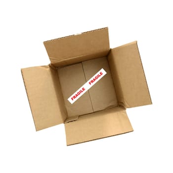 A close up shot of a cardboard box