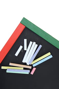 A close up shot of a black board or chalk board
