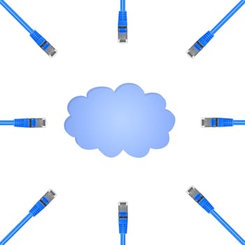 A conceptual image of computer cloud storage