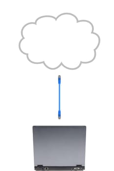 A conceptual image of computer cloud storage
