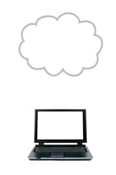 A conceptual image of computer cloud storage