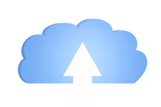 A conceptual image of computer cloud storage