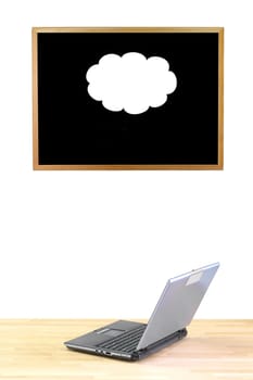 A conceptual image of computer cloud storage
