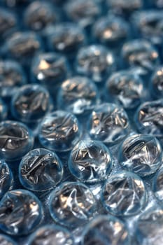 A close up shot of bubble wrap