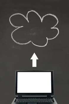 A conceptual image of computer cloud storage