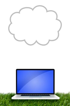 A conceptual image of computer cloud storage