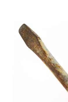 A close up shot of a wooden screw