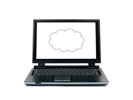 A conceptual image of computer cloud storage