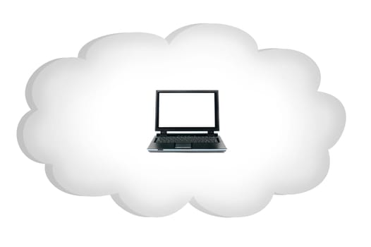 A conceptual image of computer cloud storage