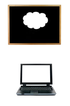 A conceptual image of computer cloud storage