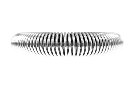 A close up shot of a coil spring