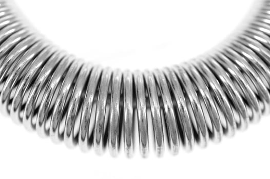 A close up shot of a coil spring