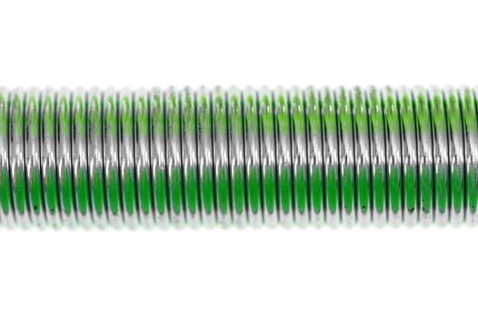 A close up shot of a coil spring