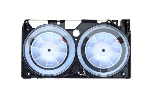 A close up shot of a video cassette