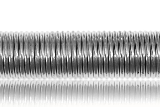A close up shot of a coil spring