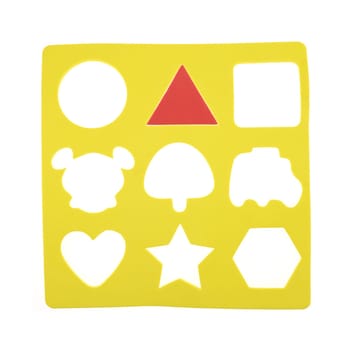 A close up shot of a childs shape finder game