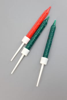 A close up shot of birthday candles