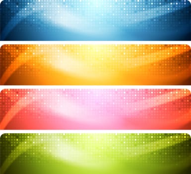 Colorful vector banners tech template