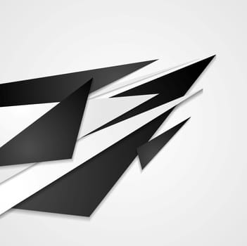 Abstract black shapes tech background