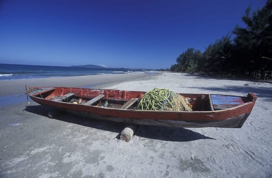 the Beach of Tela near San Pedro Sula on the caribian sea in Honduras in Central America