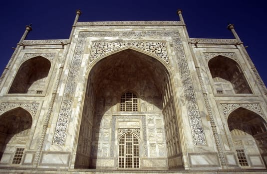 the Taj mahal in the city of Agra in India.