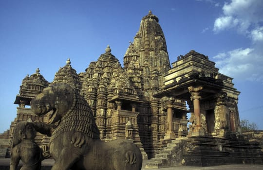 The Temple of Khajuraho in the province of Uttar Pradesh in India.