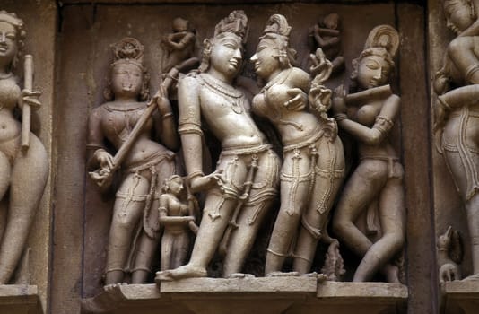 The Temple of Khajuraho in the province of Uttar Pradesh in India.