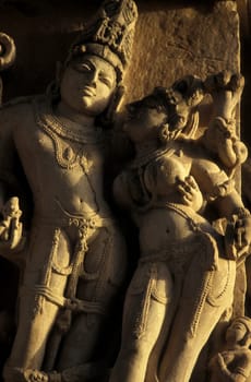 The Temple of Khajuraho in the province of Uttar Pradesh in India.