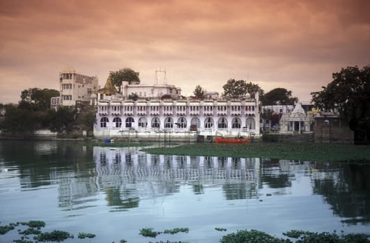 the Lake with the Palace in the town of  Udaipur in Rajasthan in India.