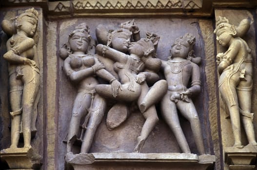 The Temple of Khajuraho in the province of Uttar Pradesh in India.