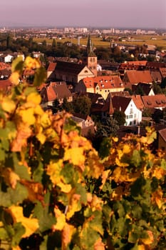 the Village of Turckheim in the province of Alsace in France in Europe
