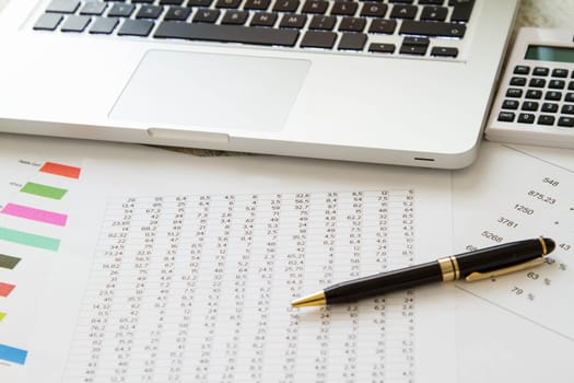 Working, analyzing and doing calculations.