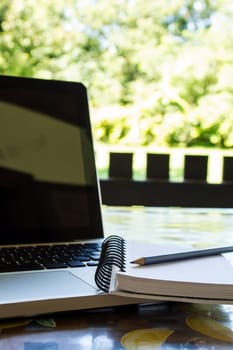 So relaxing working with the laptop in the nature.