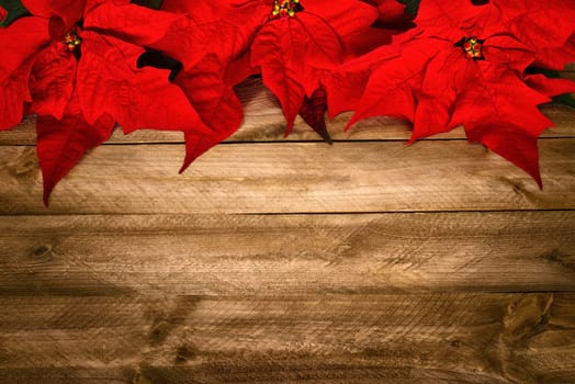 Elegant background of wooden boards and Christmas star,studio recording