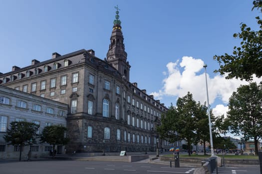 Front of Christians Borg Castle in Kopehagen's centre