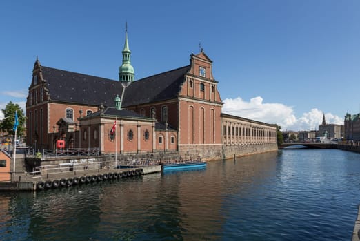 Holmen's church on the banks of a canal in the port of Copenhagen