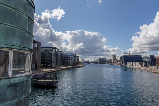 View towards the harbour from a bridge