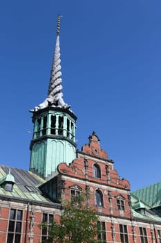 Tower of the stock exchange building in Copenhagen
