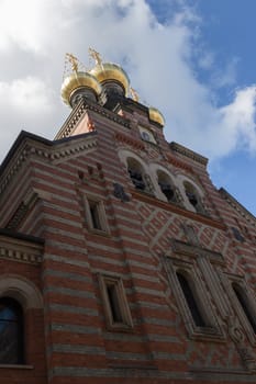 Alexandr Nevskij Kirke in the centre of Copenhagen in a steep perspective