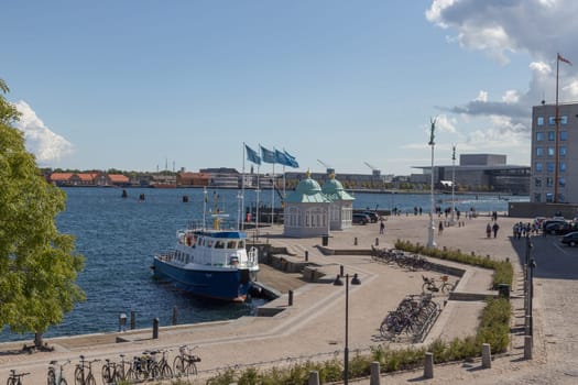 Two pavilions in front of the Port Authority in Copenhagen