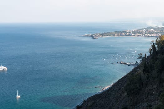Coastal landscape ionian sea eastern Sicily