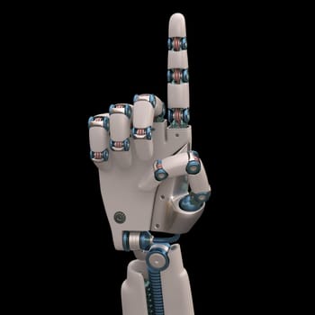 Robotic hand shaped and measures that mimic the human skeleton. Clipping path included.