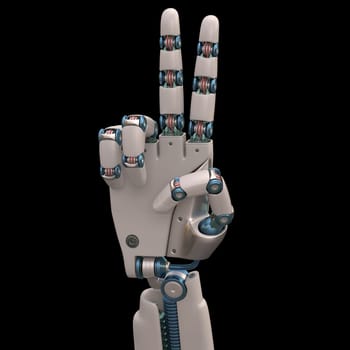 Robotic hand shaped and measures that mimic the human skeleton. Clipping path included.