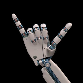 Robotic hand shaped and measures that mimic the human skeleton. Clipping path included.