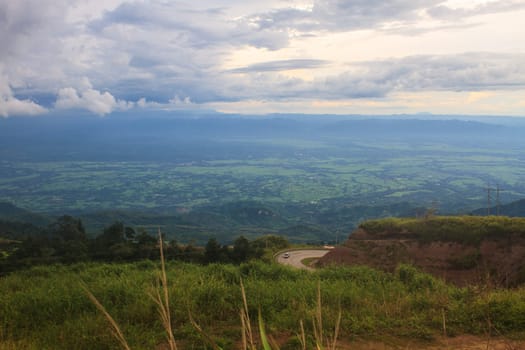 fields in the mountains, agricultural fields view